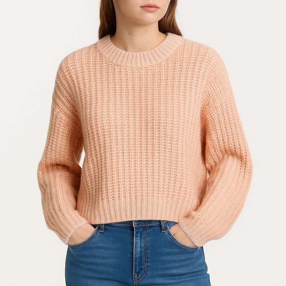 First Love Women's Orange Brown Pullover Sweater Size M